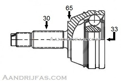 Homokineet WIELZIJDE VDG005HW