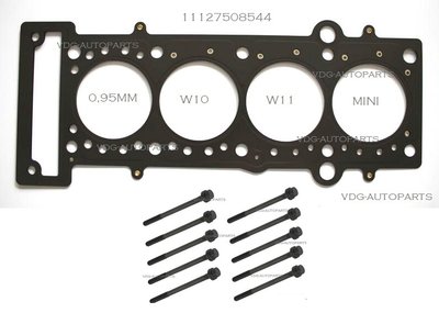 0,95MM koppakking + kopbouten  W10 W11 MINI 1.6i benzine