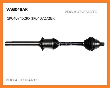 Aandrijfas rechts DSG VAG 1K0407452RX 1K0407272BR 